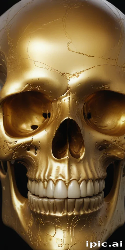 transparent gold skull