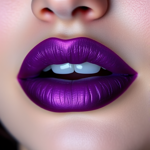 Enchanting Amethyst Aura lip style featuring a rich purple hue, duochrome shift, and moisturizing ingredients, ideal for creating mystical and otherworldly makeup looks