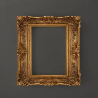 rectangle golden frame png