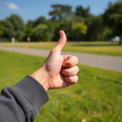Generate an image of a hand giving a thumbs up with a clear background, using a Canon EOS R5 camera, 50mm lens, aperture f/1.8, shutter speed 1/200 sec, ISO 100, natural lighting, high-resolution photography.