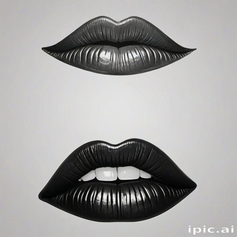 lips clipart black and white