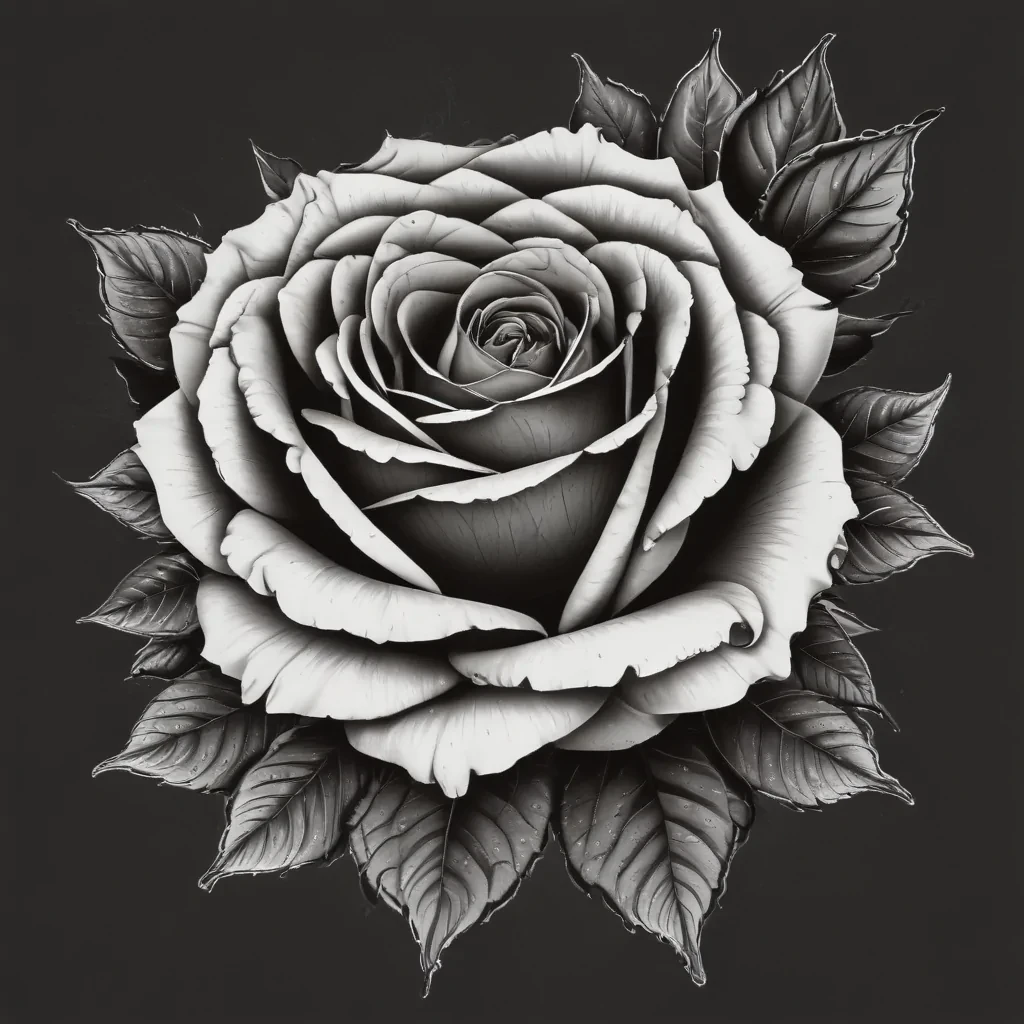 roses clipart black and white