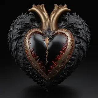 heart with black background