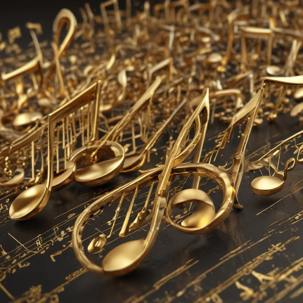 gold music notes