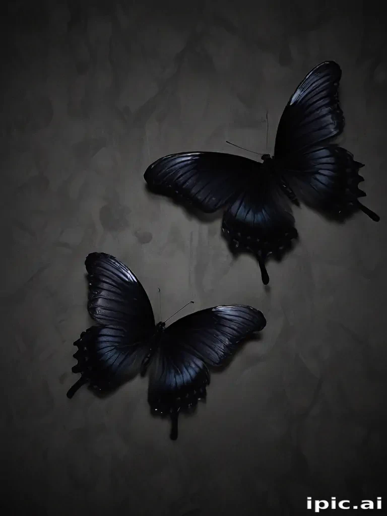 black wallpaper butterfly