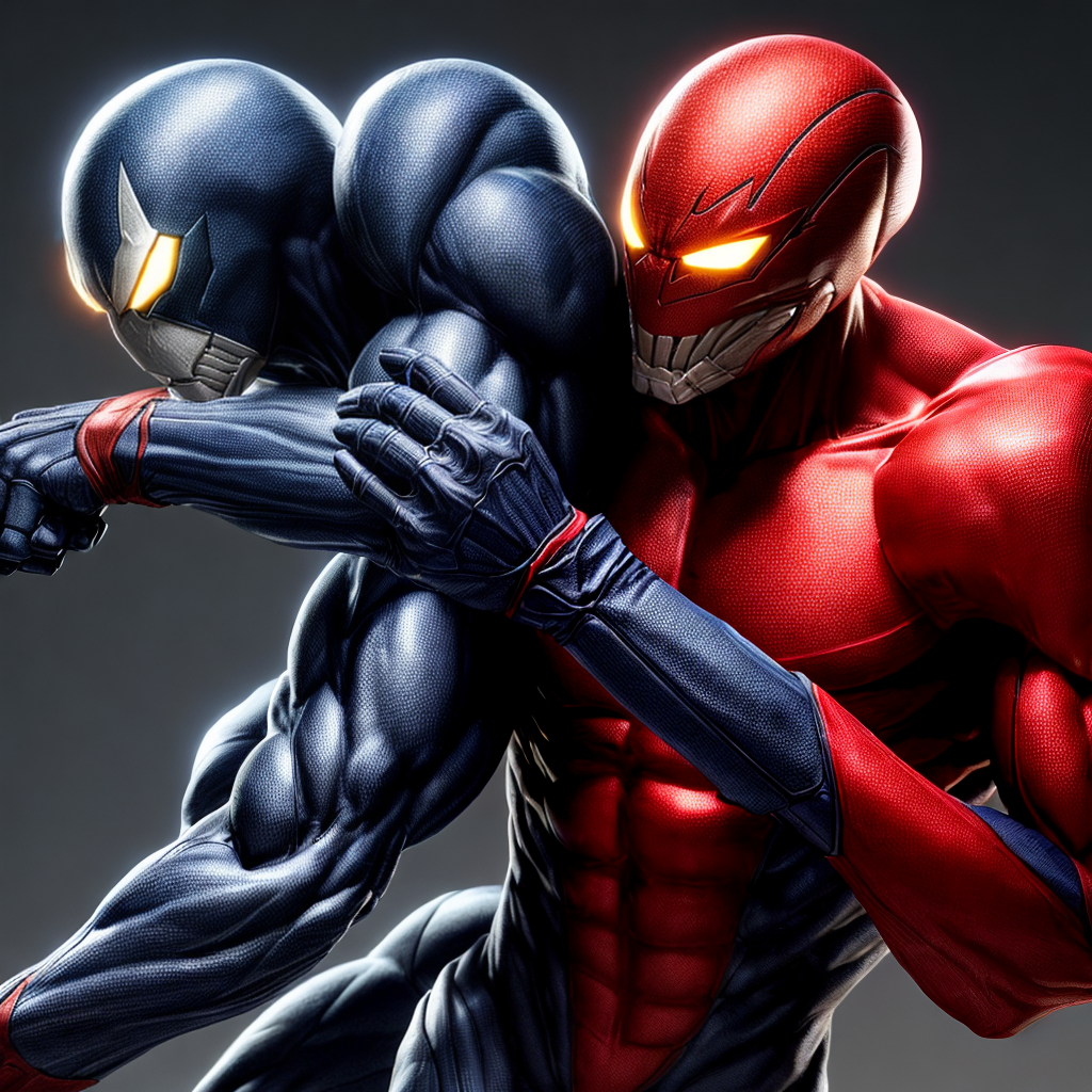 Two Male slim thin symbiotes with sinewy muscles and clawed hands.