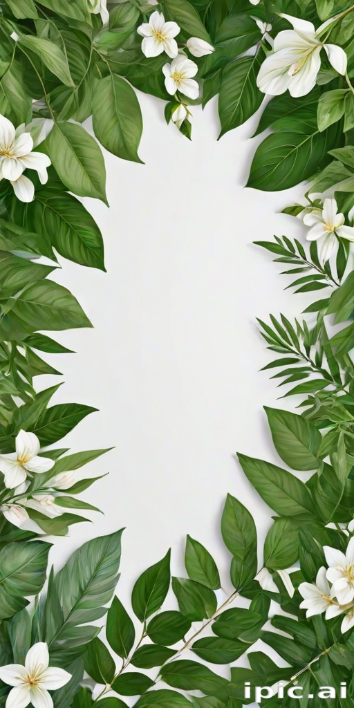 white and greenery background