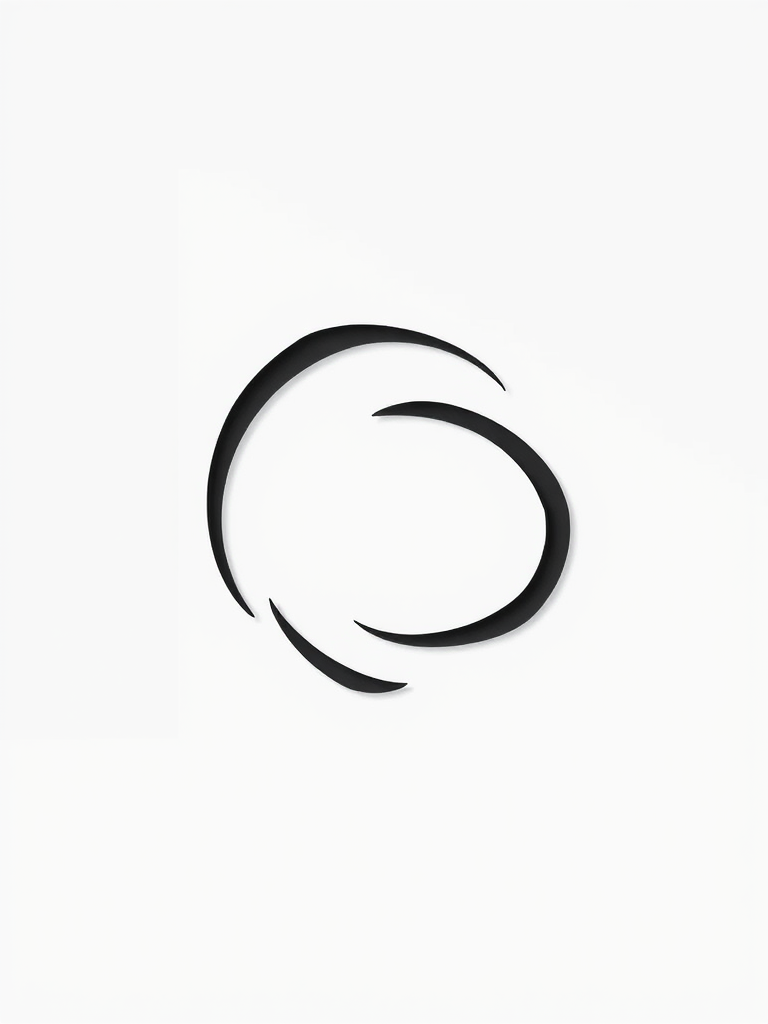 Create a high-resolution image of a minimalistic black silhouette design on a white background, using a Canon EOS R5 camera with a 50mm f/1.2 lens, aperture set to f/2.8, ISO 100, in soft natural lighting for enhanced detail and contrast.