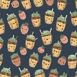 cute boba backgrounds