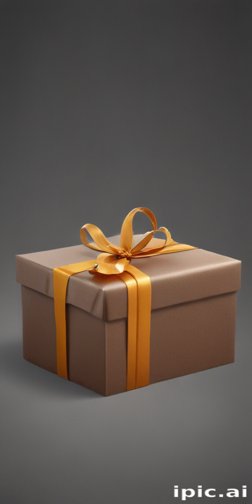 A Beautifully Wrapped Gift Box with Elegant Orange Ribbon and Bow