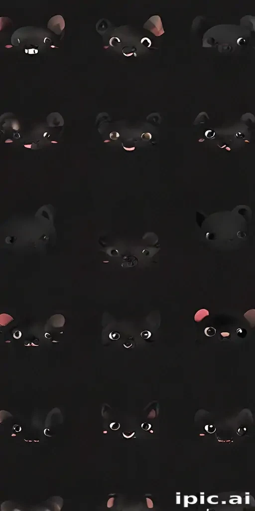 black wallpaper cute