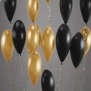 black and gold balloons png