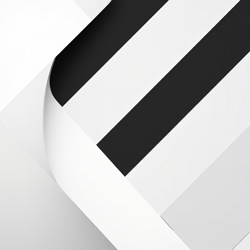 Create an abstract geometric design with a monochromatic color scheme featuring sharp angles and smooth curves, captured with a Canon EOS R5, 50mm lens, f/1.8 aperture, ISO 100, in a well-lit studio setting for enhanced clarity and detail.