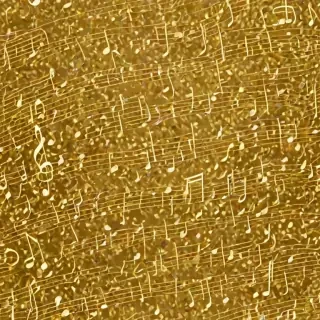 gold music notes