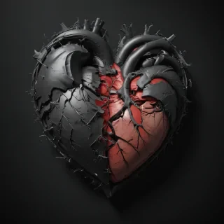 broken heart black background