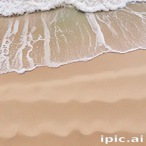 Gentle Ocean Waves Rolling onto a Serene Sandy Beach at Sunset.