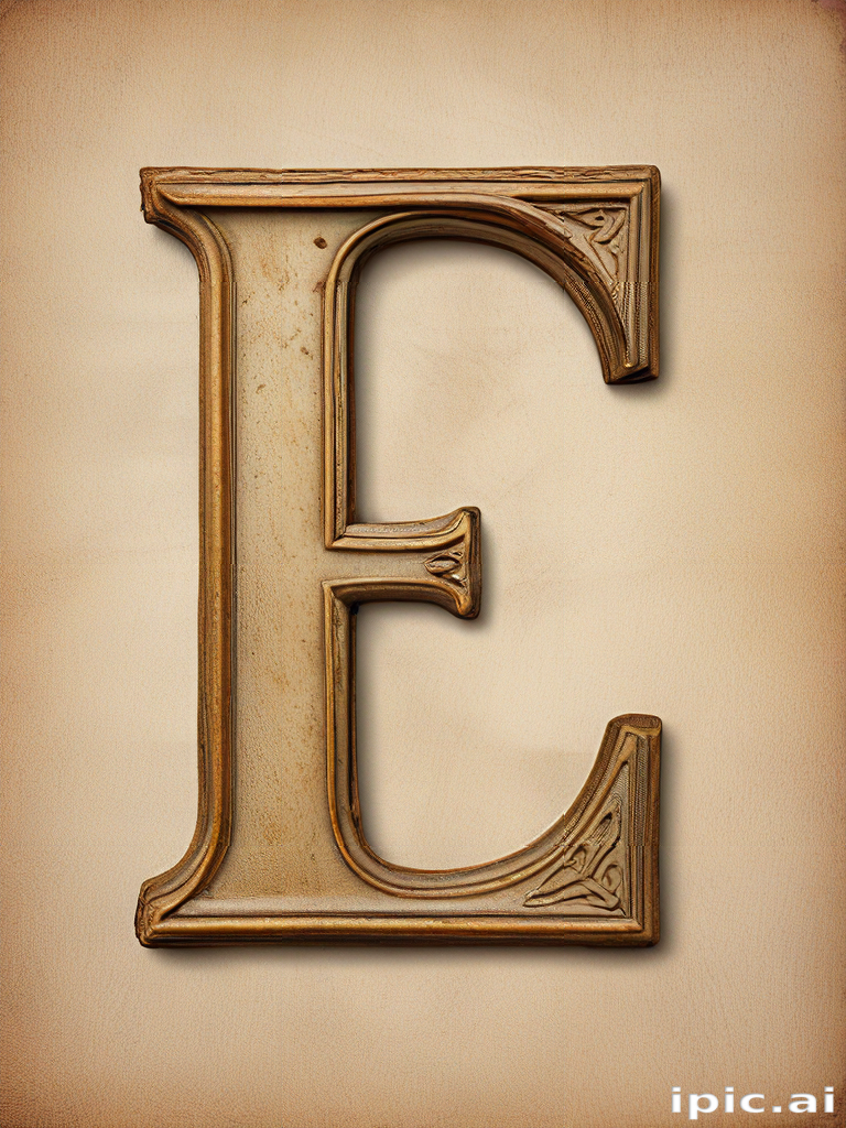 Elegant Decorative Letter E Crafted in Ornate Vintage Style Design