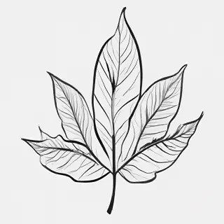 black and white leaf clip art