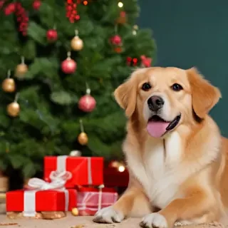 dog christmas background