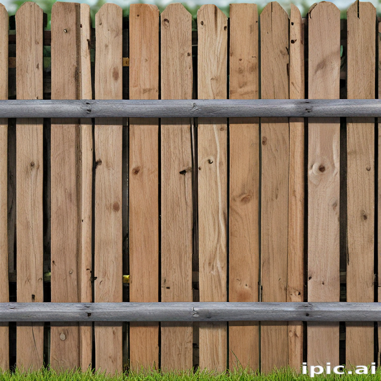 A Rustic Wooden Fence Surrounded by Lush Green Grass in Nature.