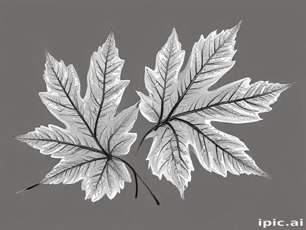 clipart leaf black and white