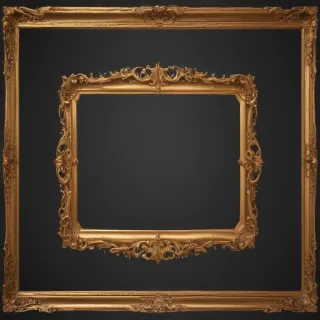 rectangle golden frame png