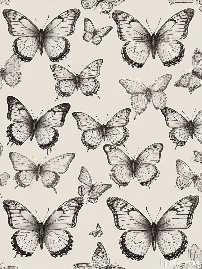 butterflies sketches