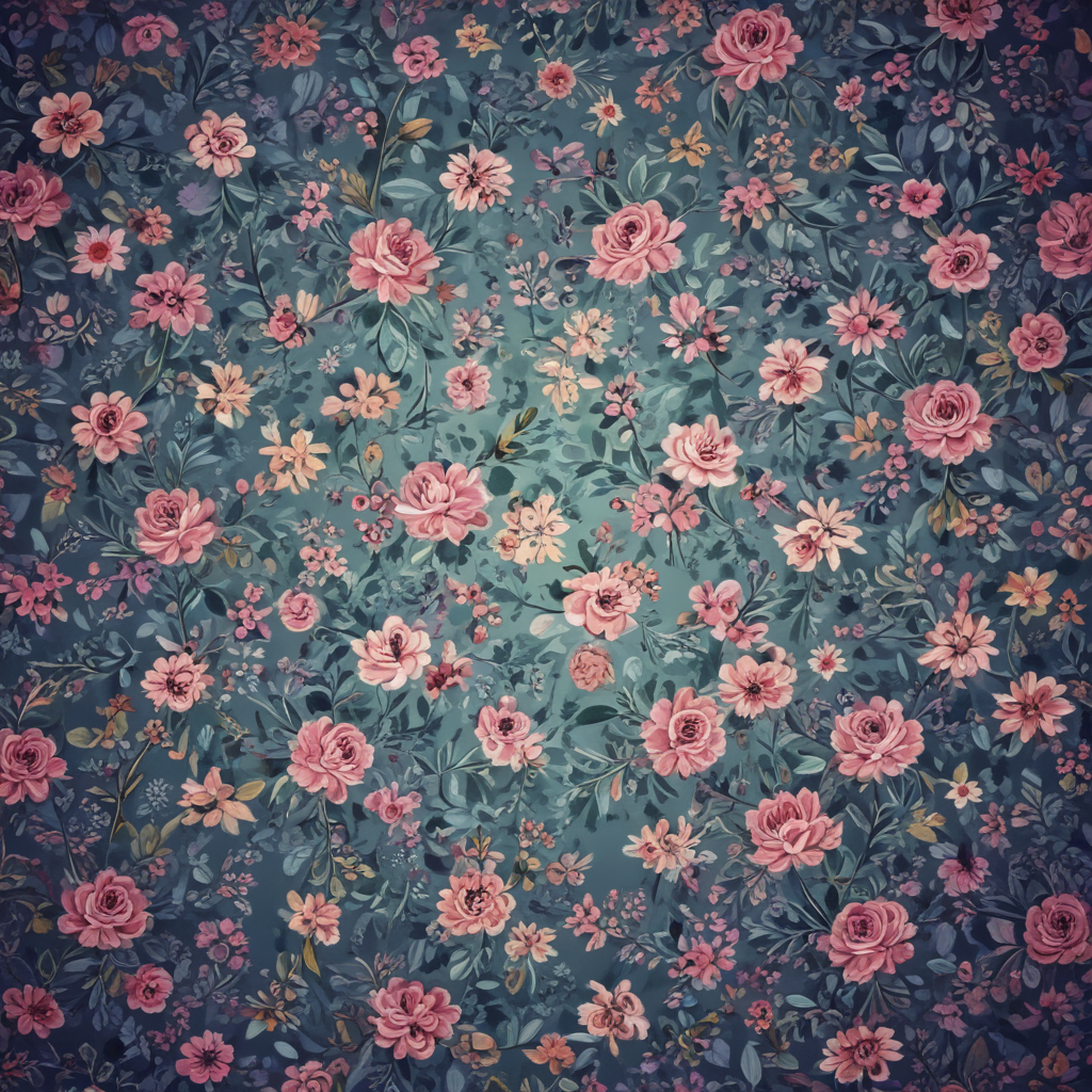 Vibrant Floral Pattern Featuring a Variety of Colorful Blooms and Leaves