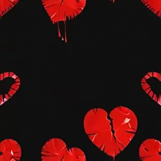 broken heart black background