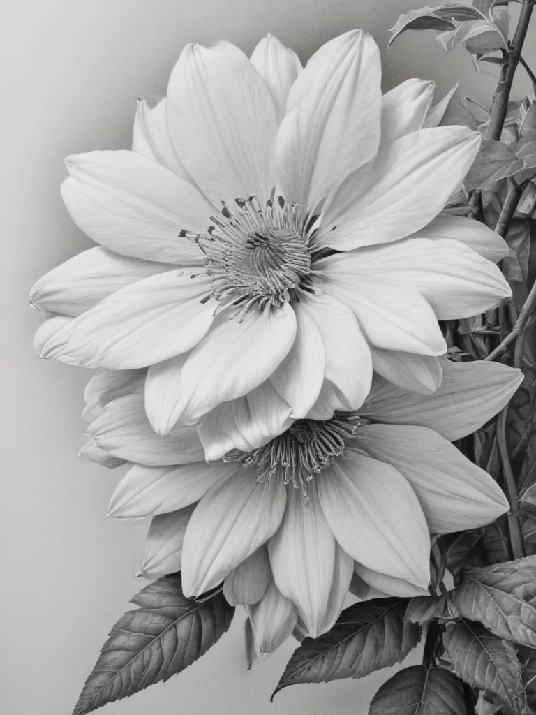 flower pencil drawing