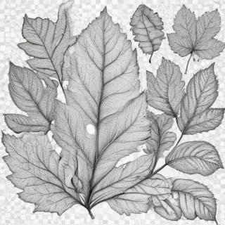 leaves clip art black and white