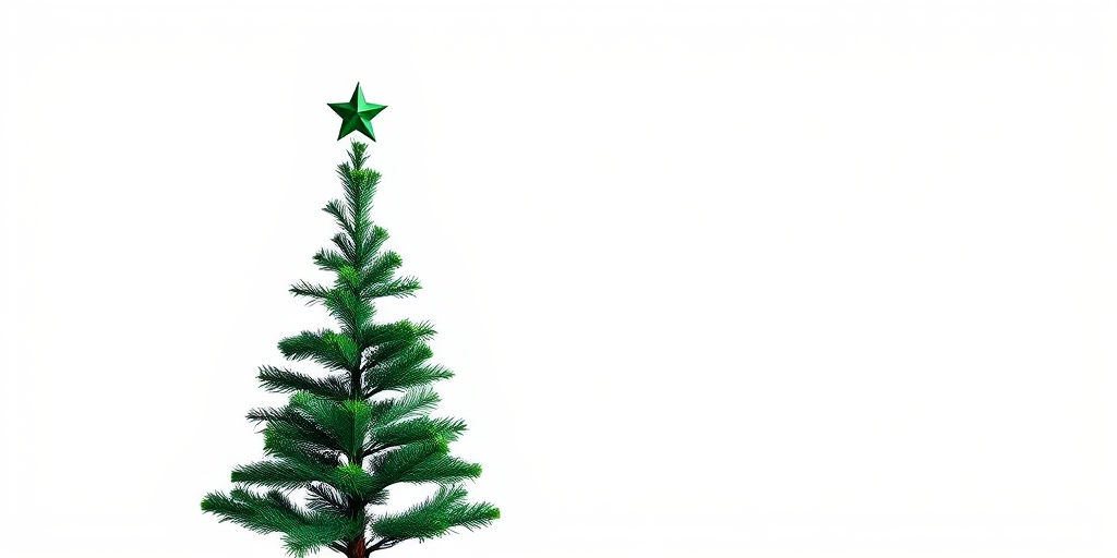 Create a high-resolution image of a minimalist green Christmas tree silhouette on a white background, using a Canon EOS R5, aperture f/2.8, ISO 100, 24mm lens, in portrait orientation for a crisp and clean look.