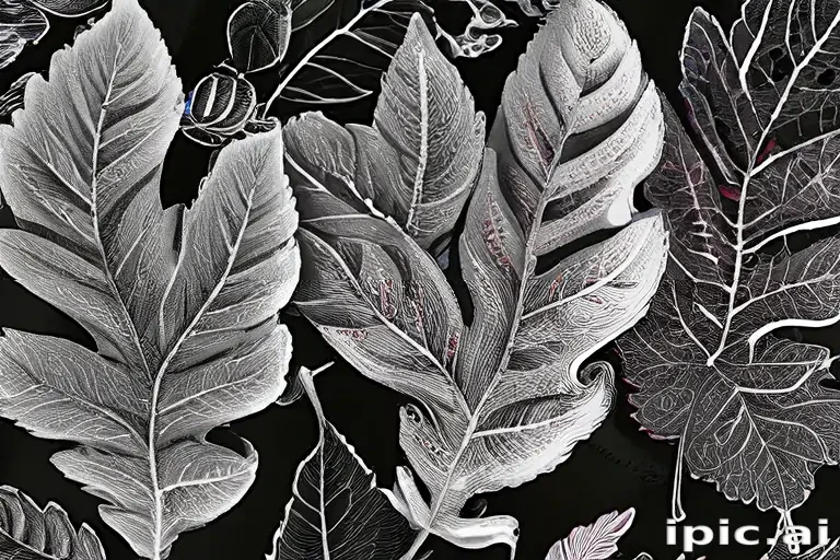 clipart leaf black and white