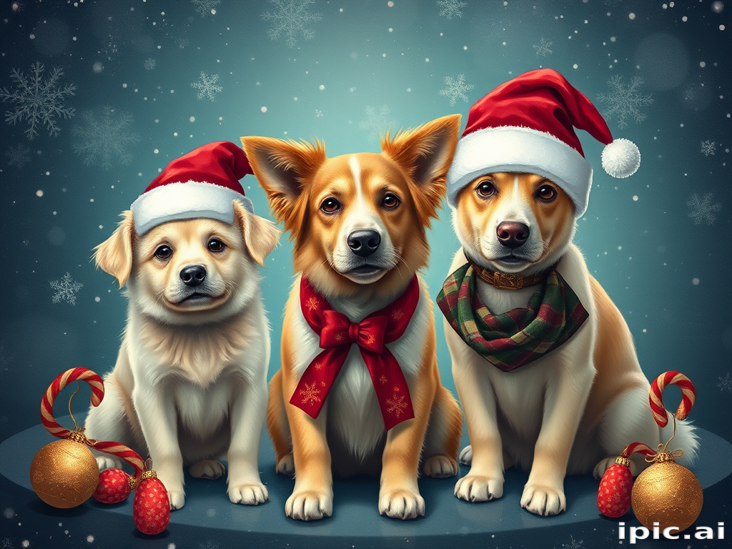 christmas dogs wallpaper