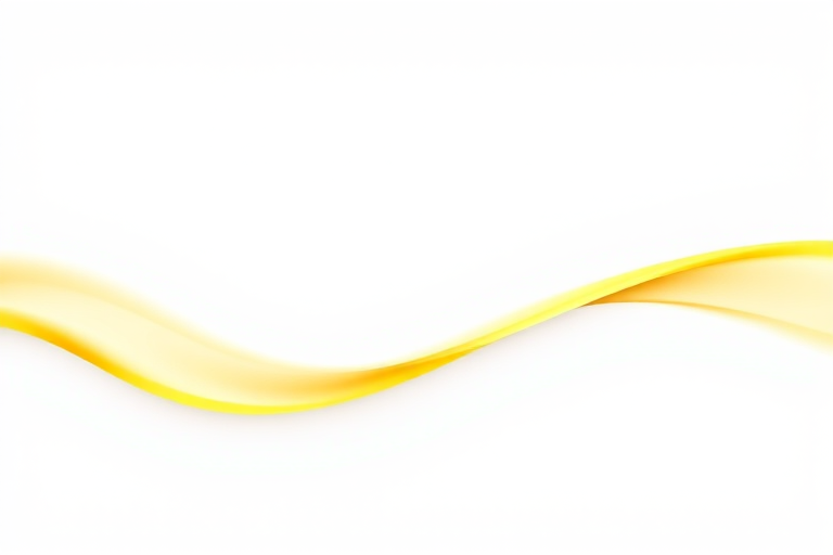 create a high-resolution image of a smooth yellow wavy line on a white background using a DSLR camera with a 50mm lens, aperture set to f/1.8, ISO 100, and a focal length of 50mm, with soft natural lighting and a slightly elevated angle for depth.
