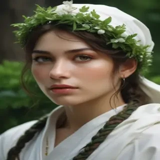 white and greenery background