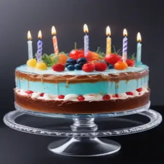 transparent birthday cake