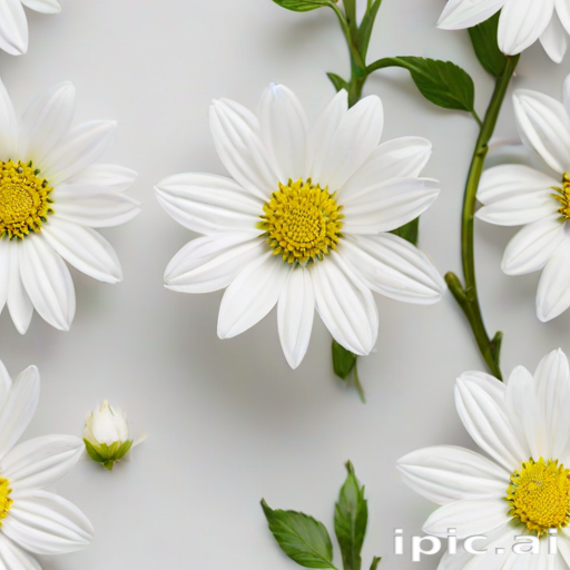 white flowers on white background