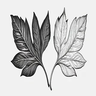 black and white leaf clip art