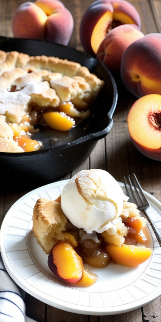 cast iron skillet peach cobbler