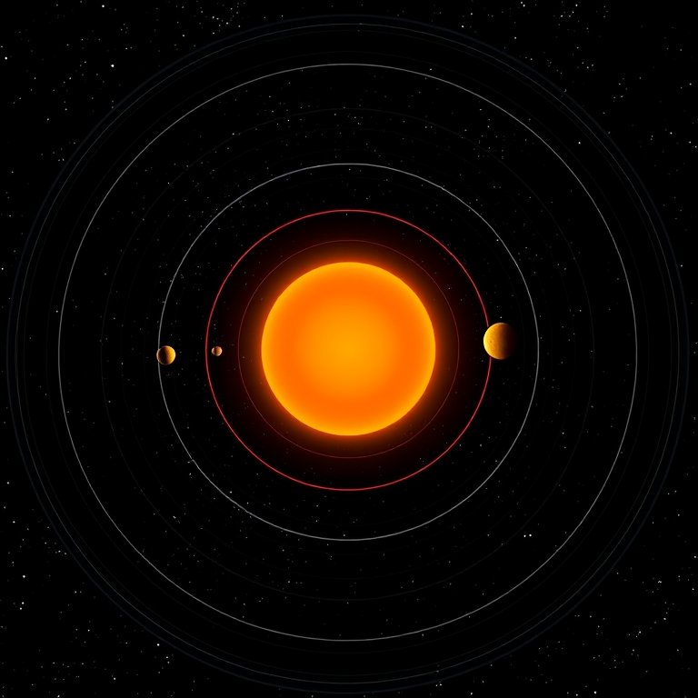 Create a detailed 3D rendering of the solar system with the sun in vibrant orange at the center, planets accurately positioned in elliptical orbits, a dark starry background, camera type: DSLR, camera settings: ISO 100, f/8, shutter speed 1/125s, camera view: wide angle, camera style: hyper-realistic.