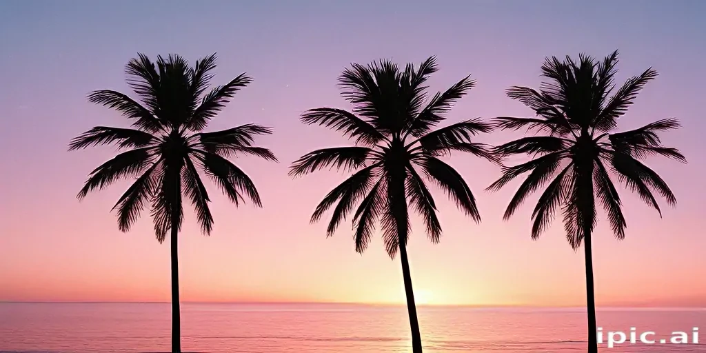 transparent palm trees