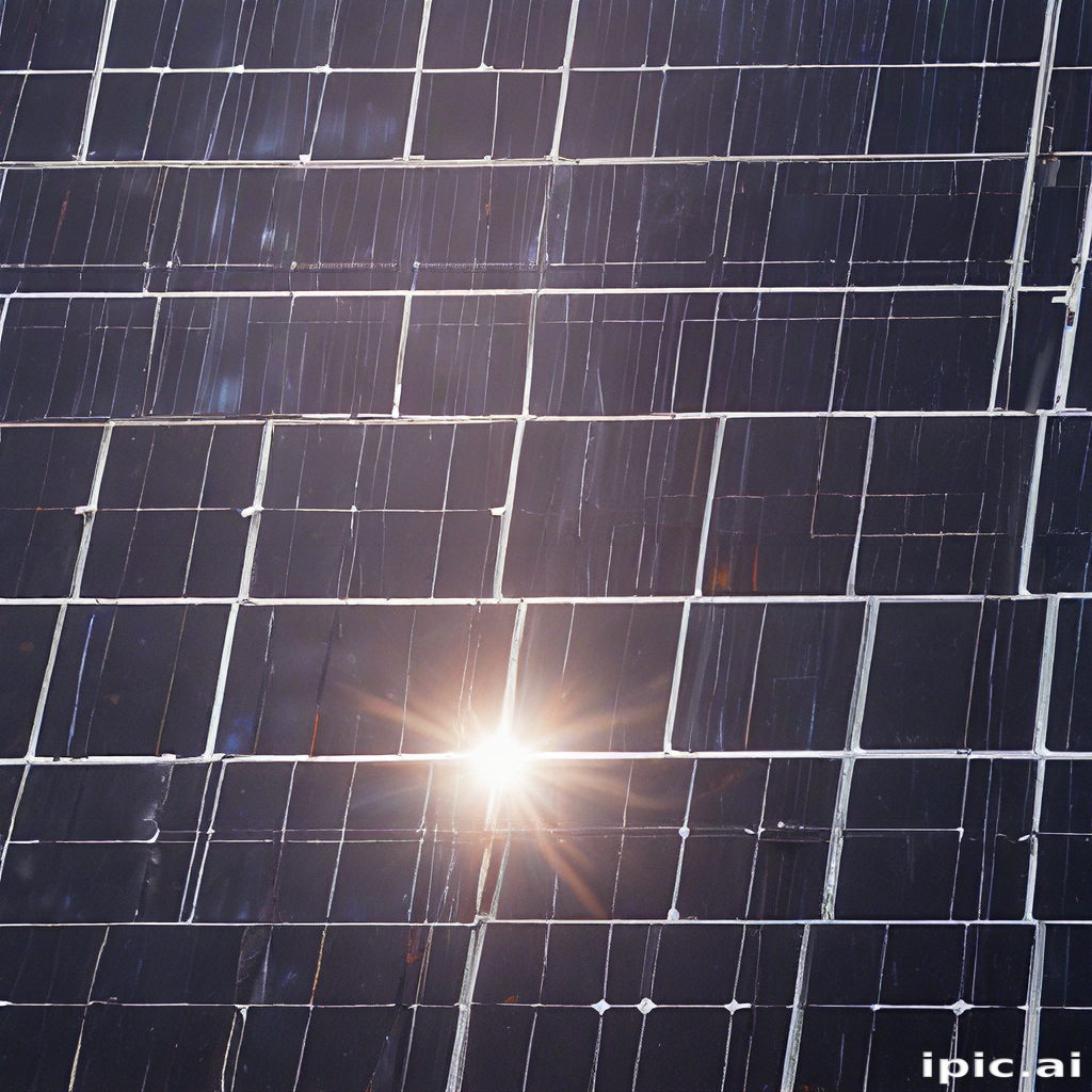 Sunshine Ripples Solar Shimmering Sunlight Reflected on a Modern Solar Panel Array