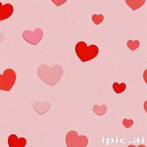 Colorful Hearts on a Soft Pink Background for Romantic Celebrations