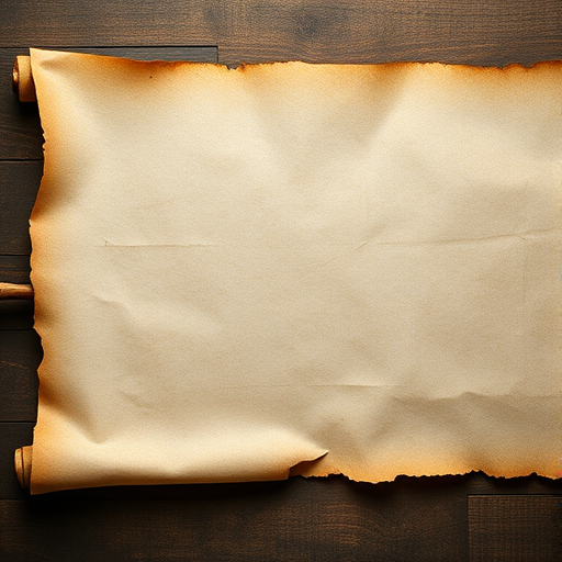 Create a highly detailed and textured image of a parchment scroll with a slightly aged appearance, shot with a Canon EOS R5, 50mm lens, aperture f/2.8, ISO 100, in a soft natural light setting to enhance the quality and depth of the paper.