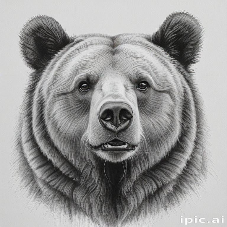 Realistic Portrait of a Majestic Grizzly Bear with Captivating Expression