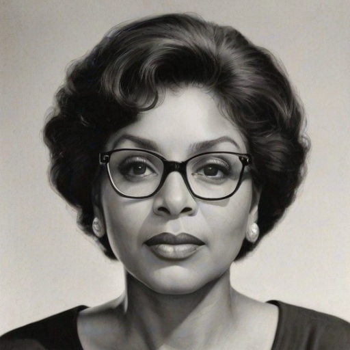Sublime Phylicia Rashad, pencil sketch, portrait of Wonderful woman 1931s in glasses, hair style beatnik, outline, clear lines, fine lines, 8k