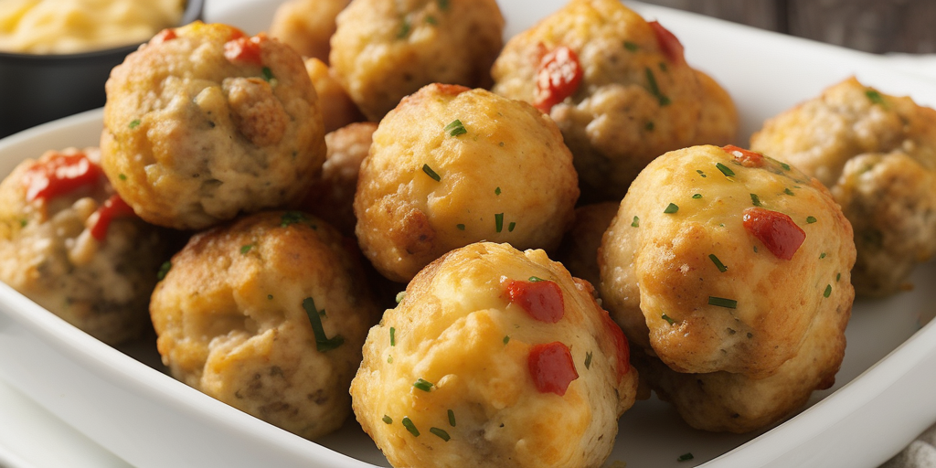 sausage balls with red lobster mix