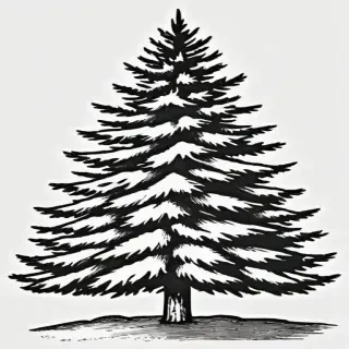 pine tree clip art black and white