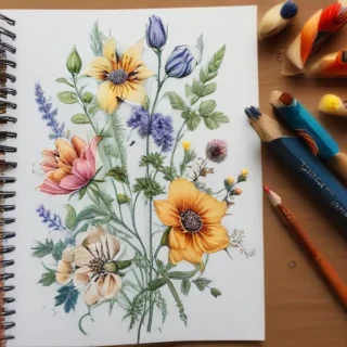 aesthetic flowers drawing